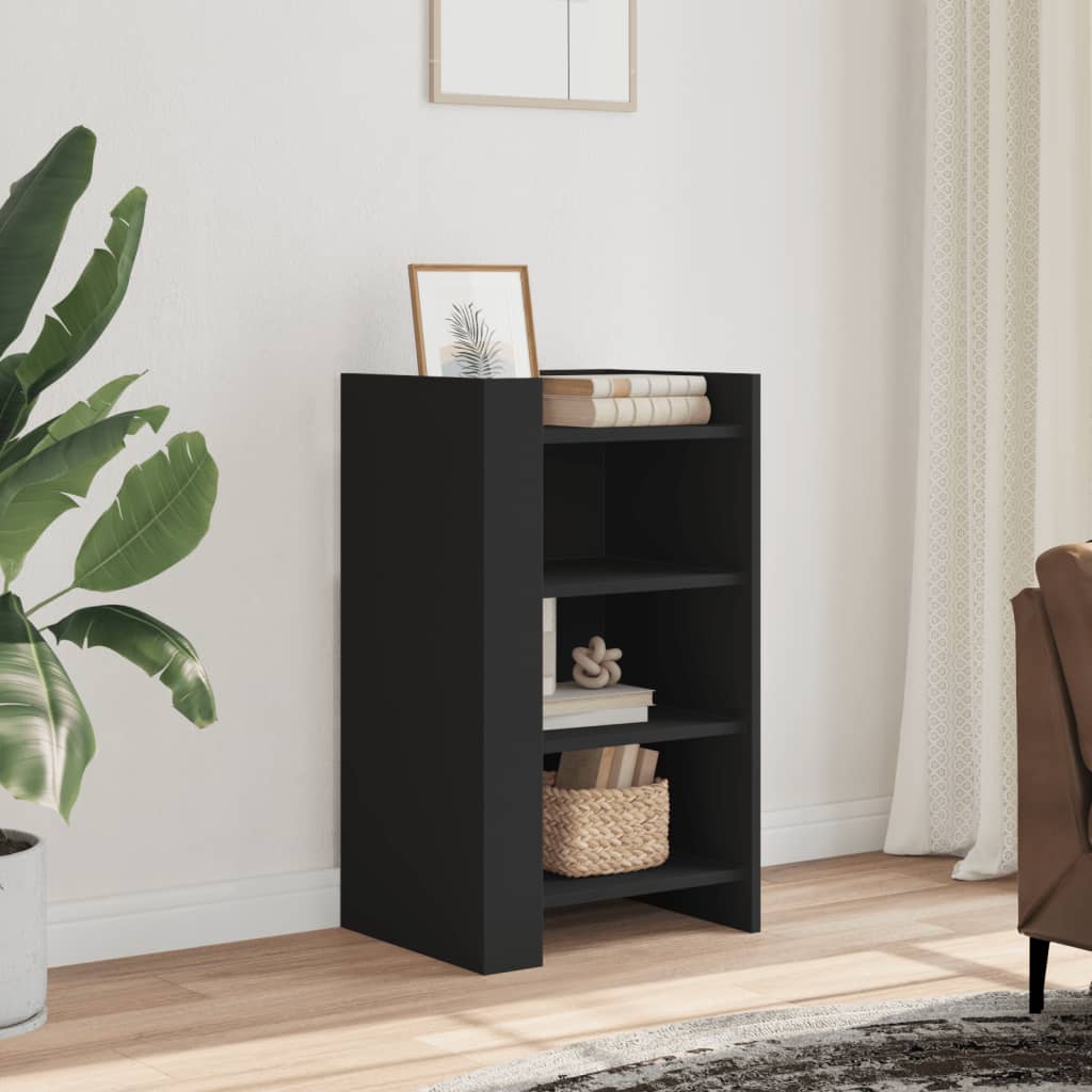 Side cabinet, black, 45x35x75cm, engineered wood