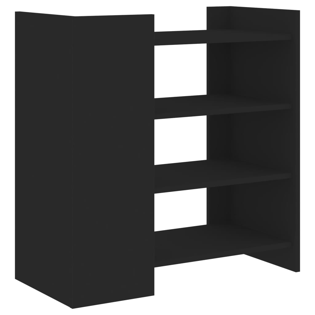 Side cabinet, black, 73.5x35x75cm, engineered wood