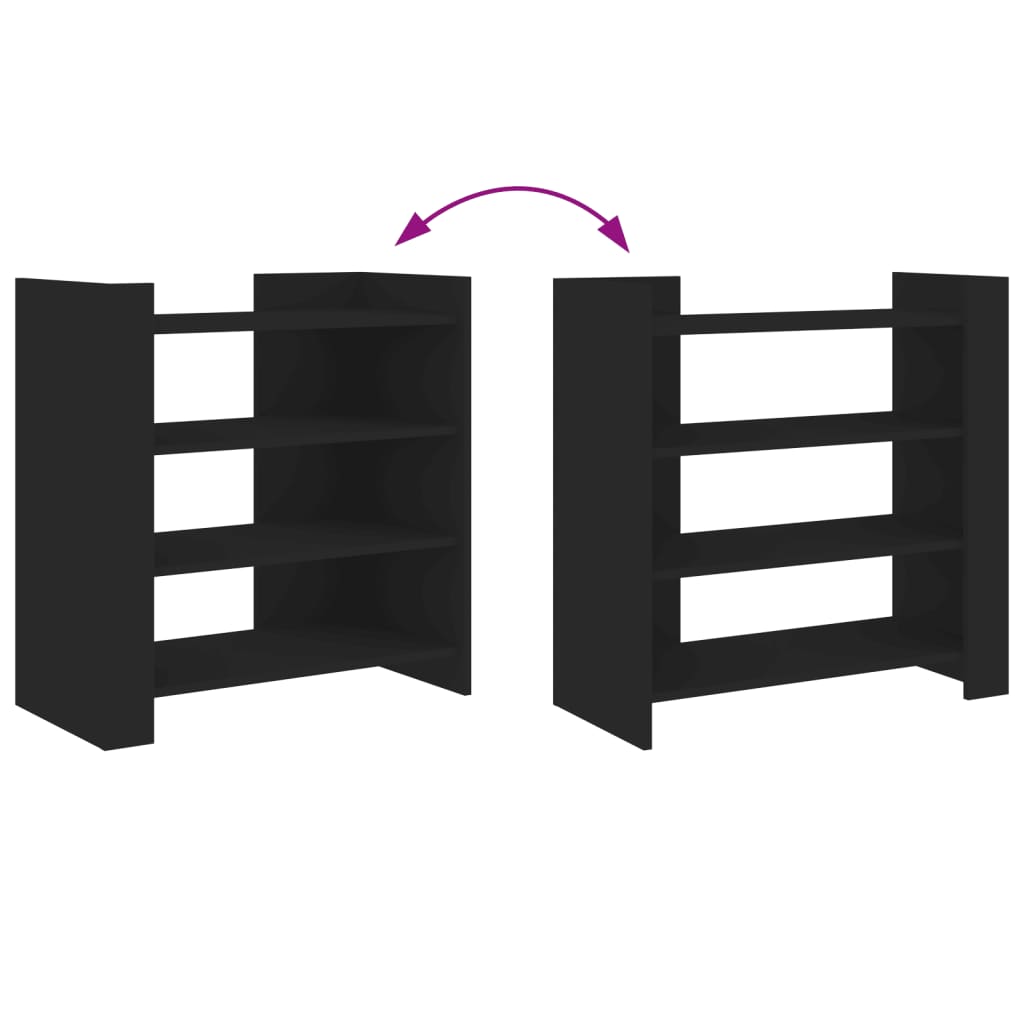 Side cabinet, black, 73.5x35x75cm, engineered wood