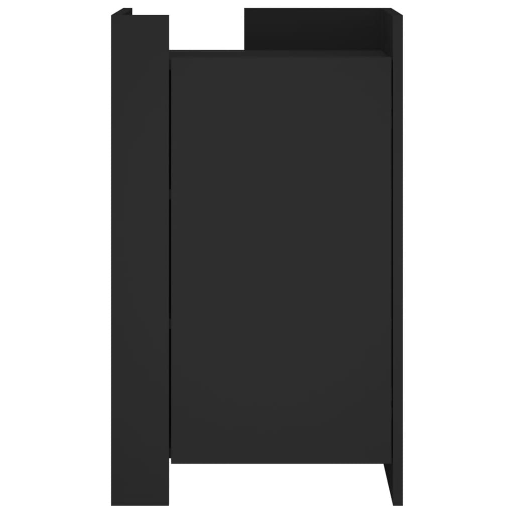 Side cabinet, black, 45x35x75cm, engineered wood