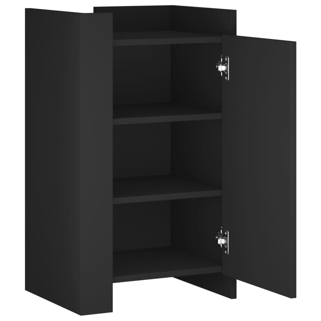 Side cabinet, black, 45x35x75cm, engineered wood