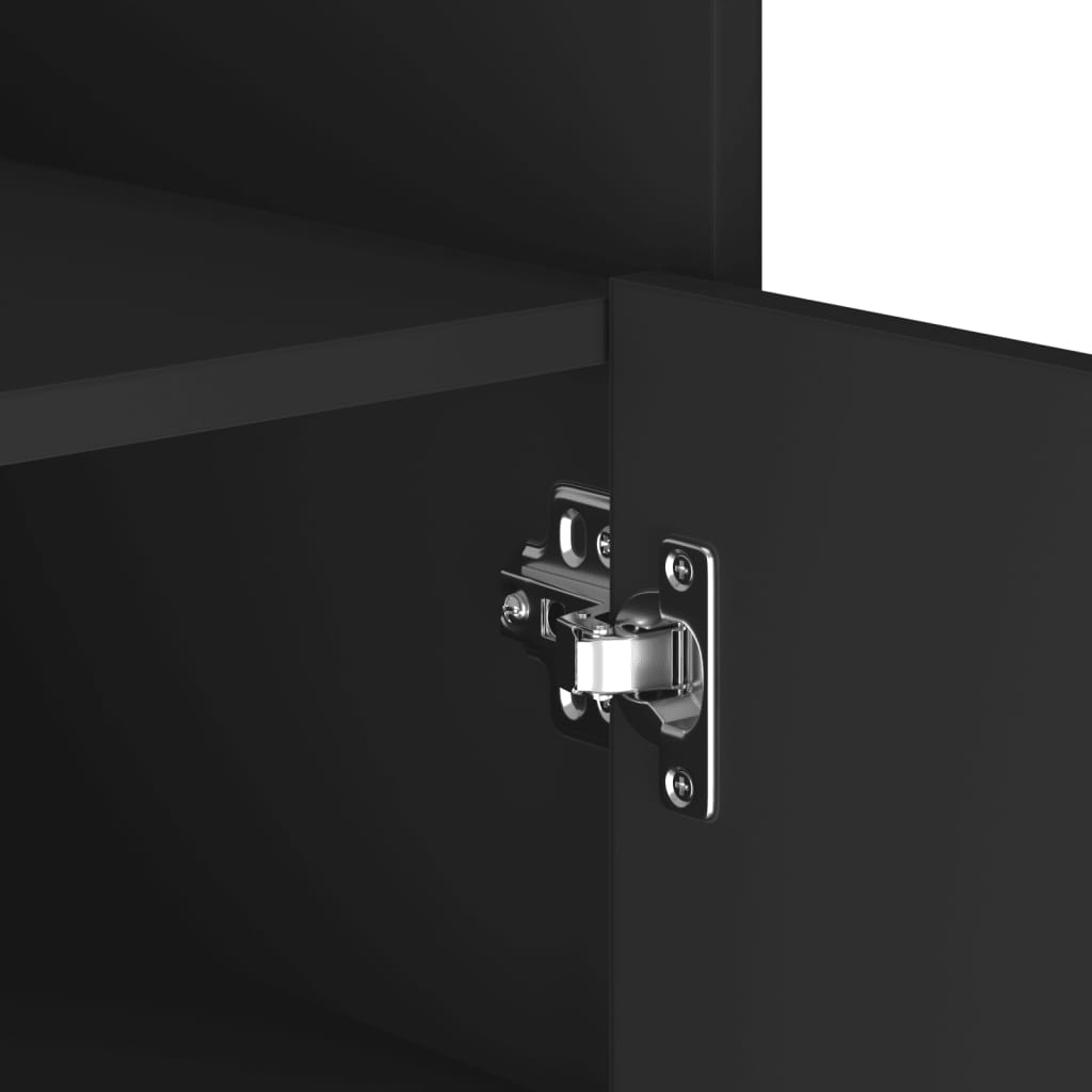 Side cabinet, black, 45x35x75cm, engineered wood
