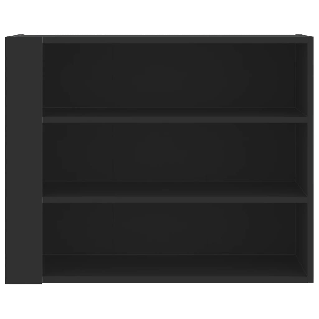 Wall cabinet, black, 75x35x60cm, treated wood
