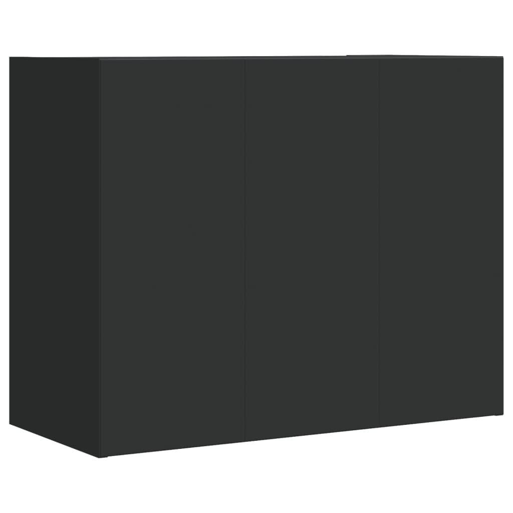 Wall cabinet, black, 75x35x60cm, treated wood