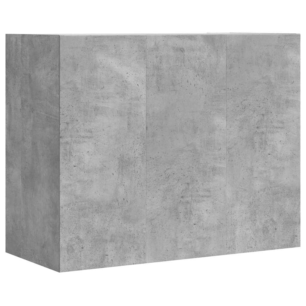 Sieninė spintelė, betono pilka, 75x35x60cm, apdirbta mediena