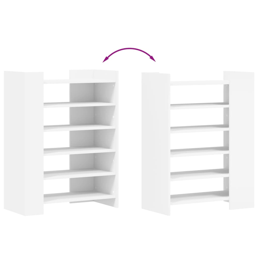 Shoe cabinet, white, 74.5x37.5x100cm, engineered wood