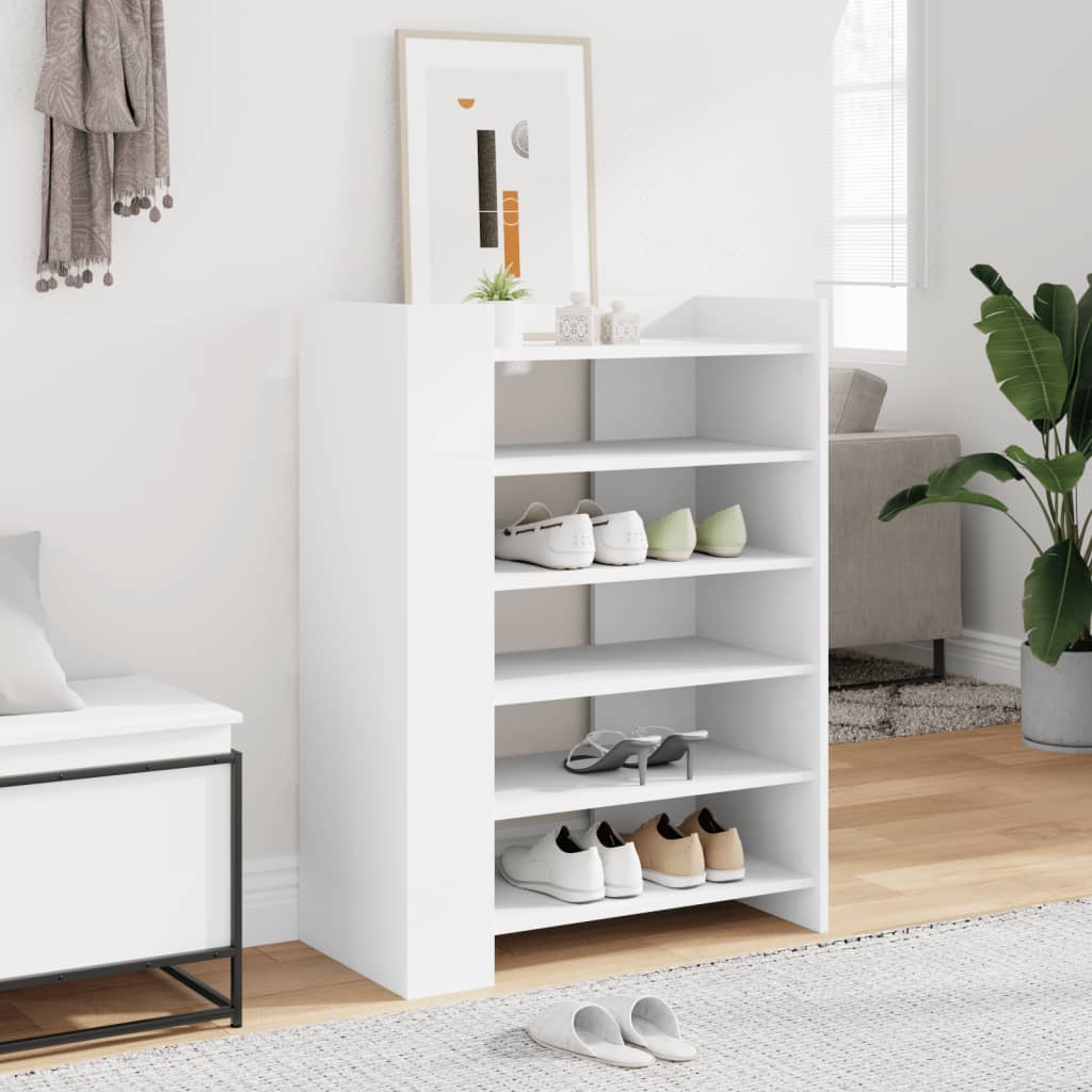 Shoe cabinet, white, 74.5x37.5x100cm, engineered wood