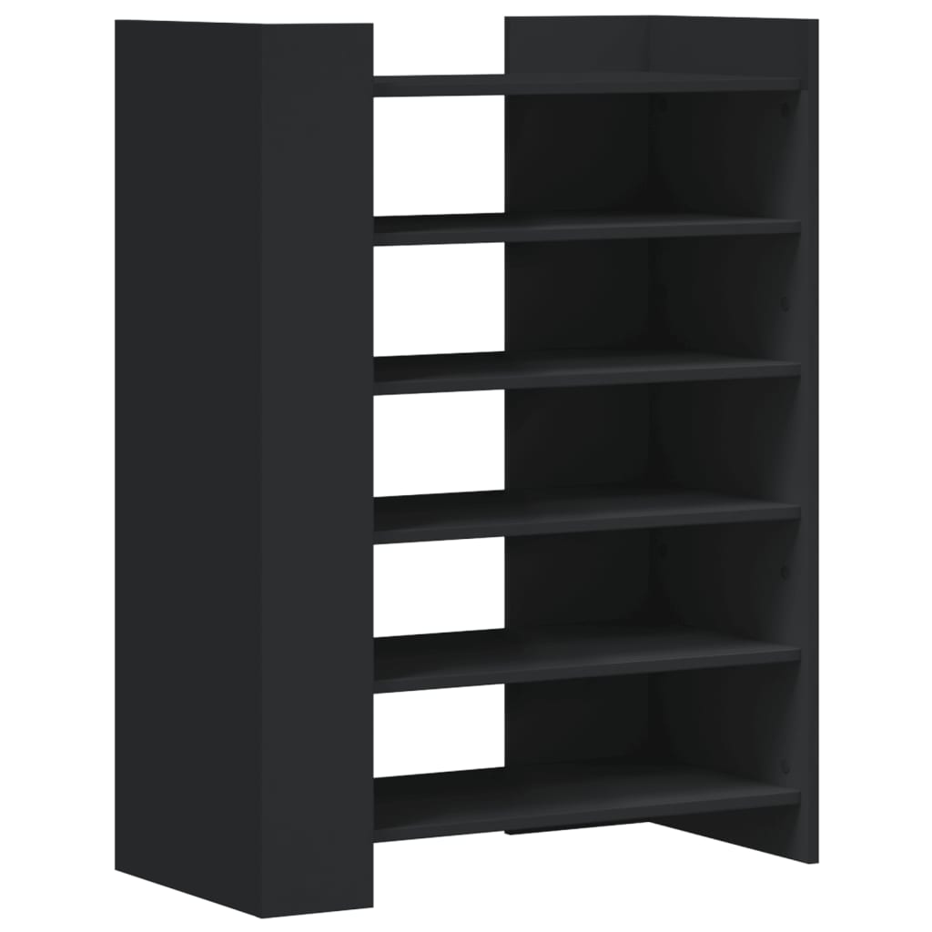 Shoe cabinet, black, 74.5x37.5x100cm, engineered wood