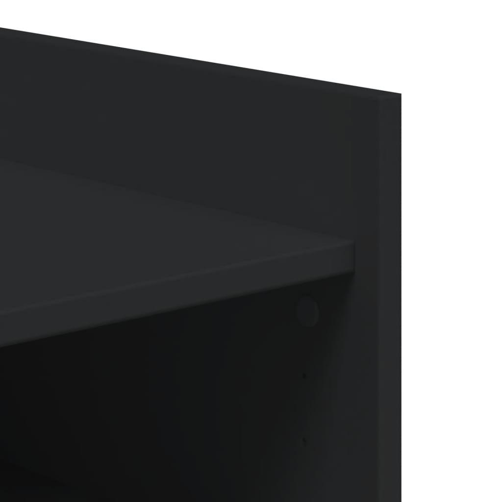 Shoe cabinet, black, 74.5x37.5x100cm, engineered wood