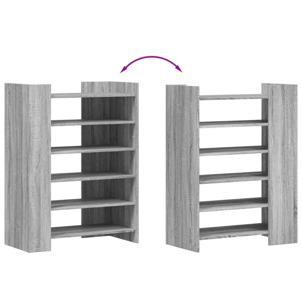 Shoe cabinet, grey oak, 74.5x37.5x100cm, wood