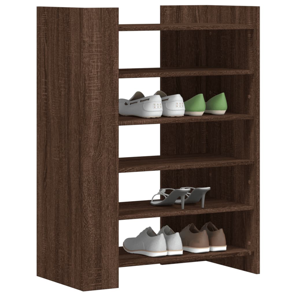 Shoe cabinet, brown oak, 74.5x37.5x100cm, engineered wood