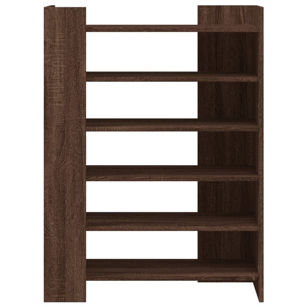 Shoe cabinet, brown oak, 74.5x37.5x100cm, engineered wood