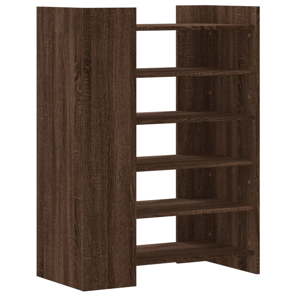 Shoe cabinet, brown oak, 74.5x37.5x100cm, engineered wood