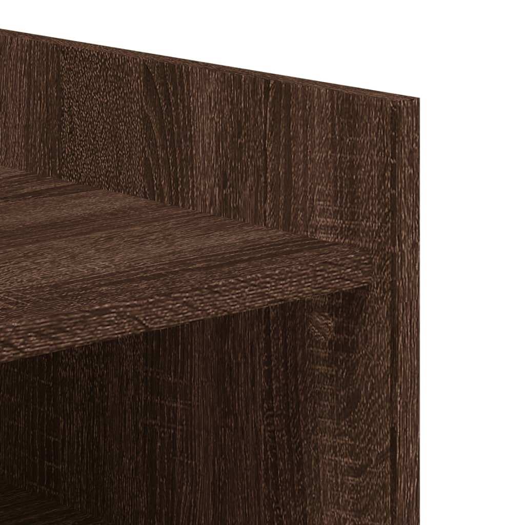 Shoe cabinet, brown oak, 74.5x37.5x100cm, engineered wood