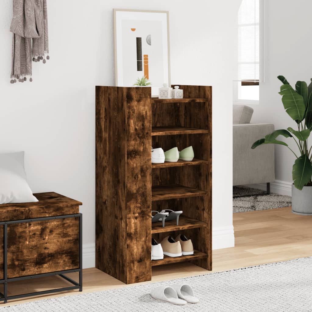 Shoe cabinet, smoky, 52x37.5x100cm, engineered wood