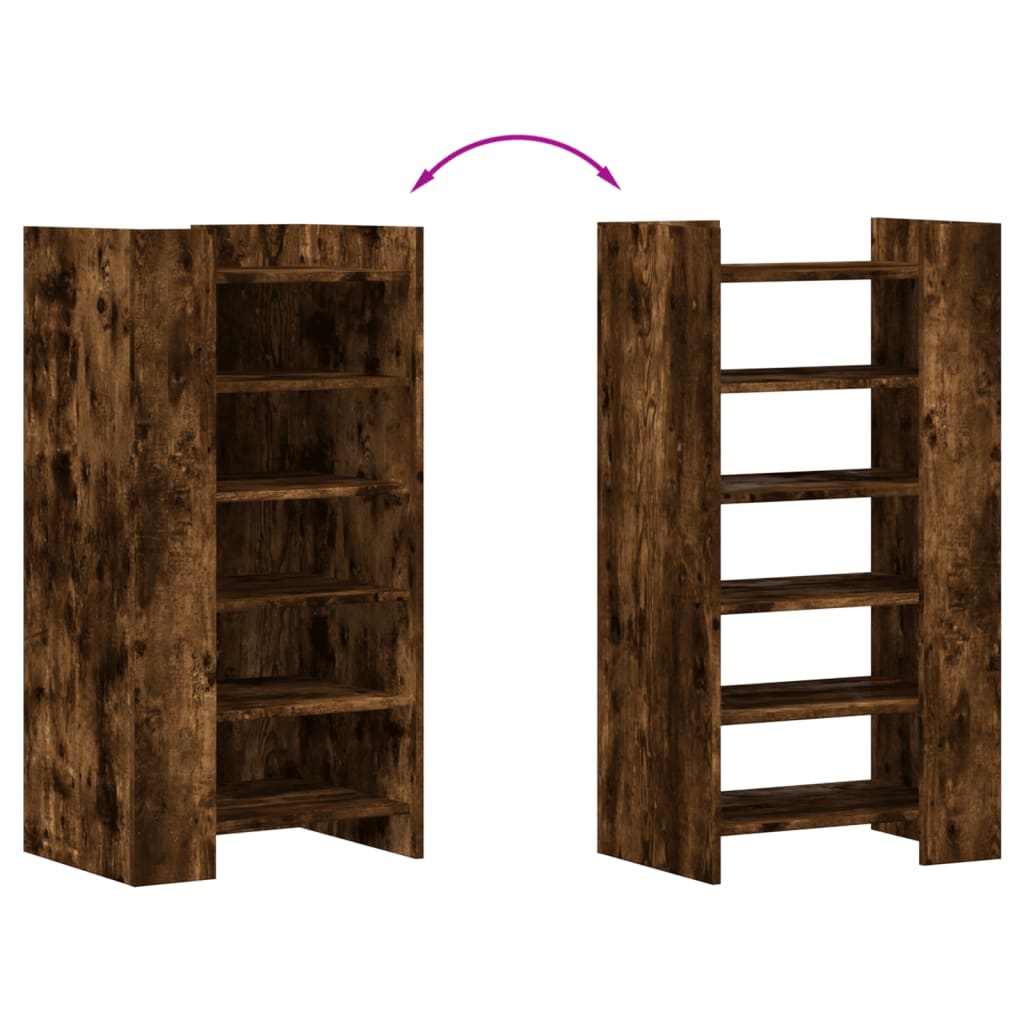 Shoe cabinet, smoky, 52x37.5x100cm, engineered wood