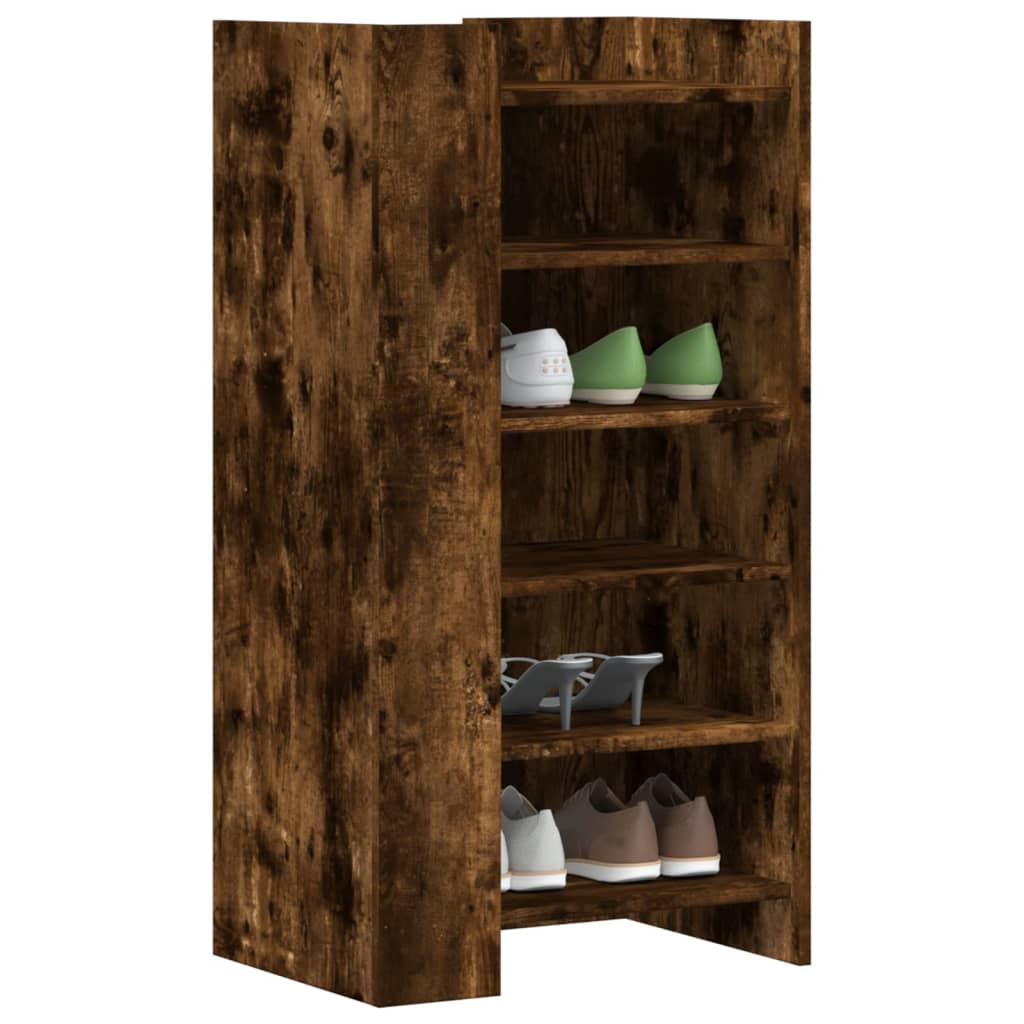 Shoe cabinet, smoky, 52x37.5x100cm, engineered wood