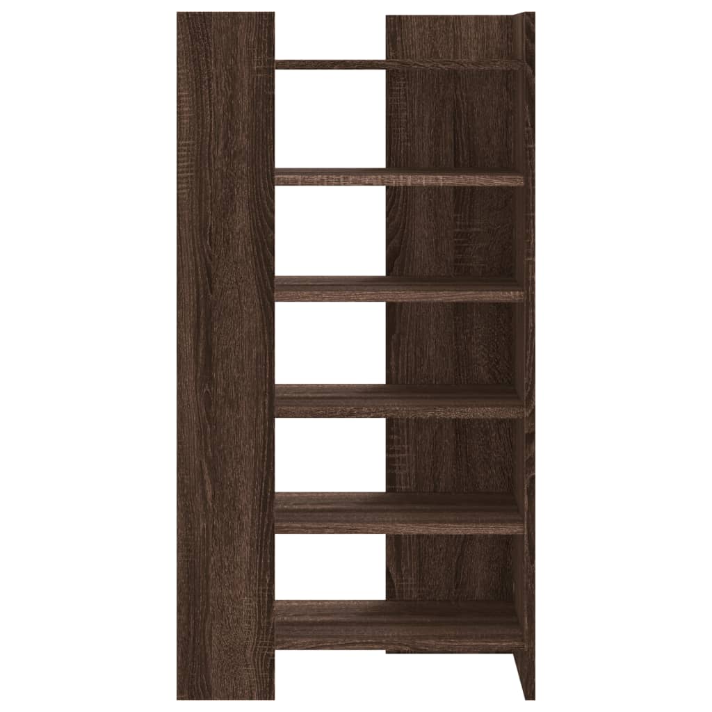 Shoe cabinet, brown oak, 52x37.5x100cm, engineered wood