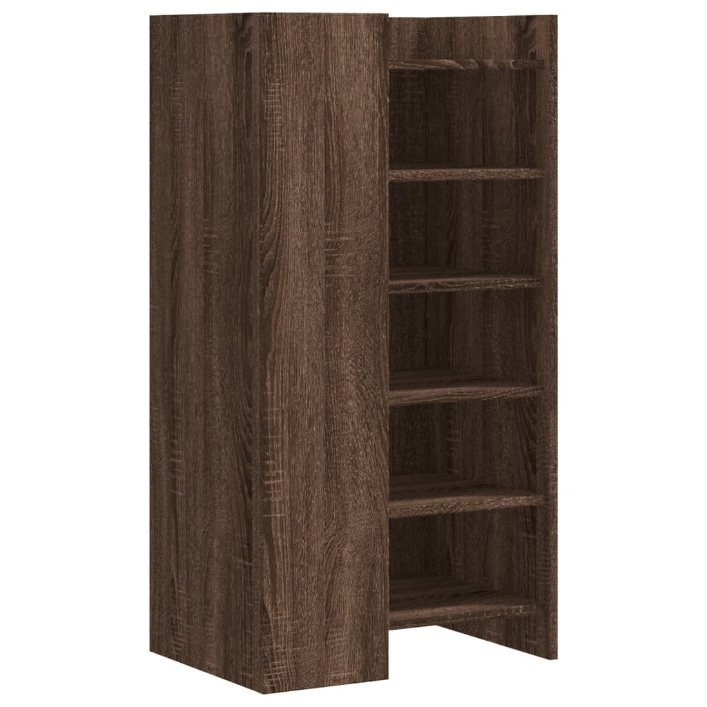 Shoe cabinet, brown oak, 52x37.5x100cm, engineered wood
