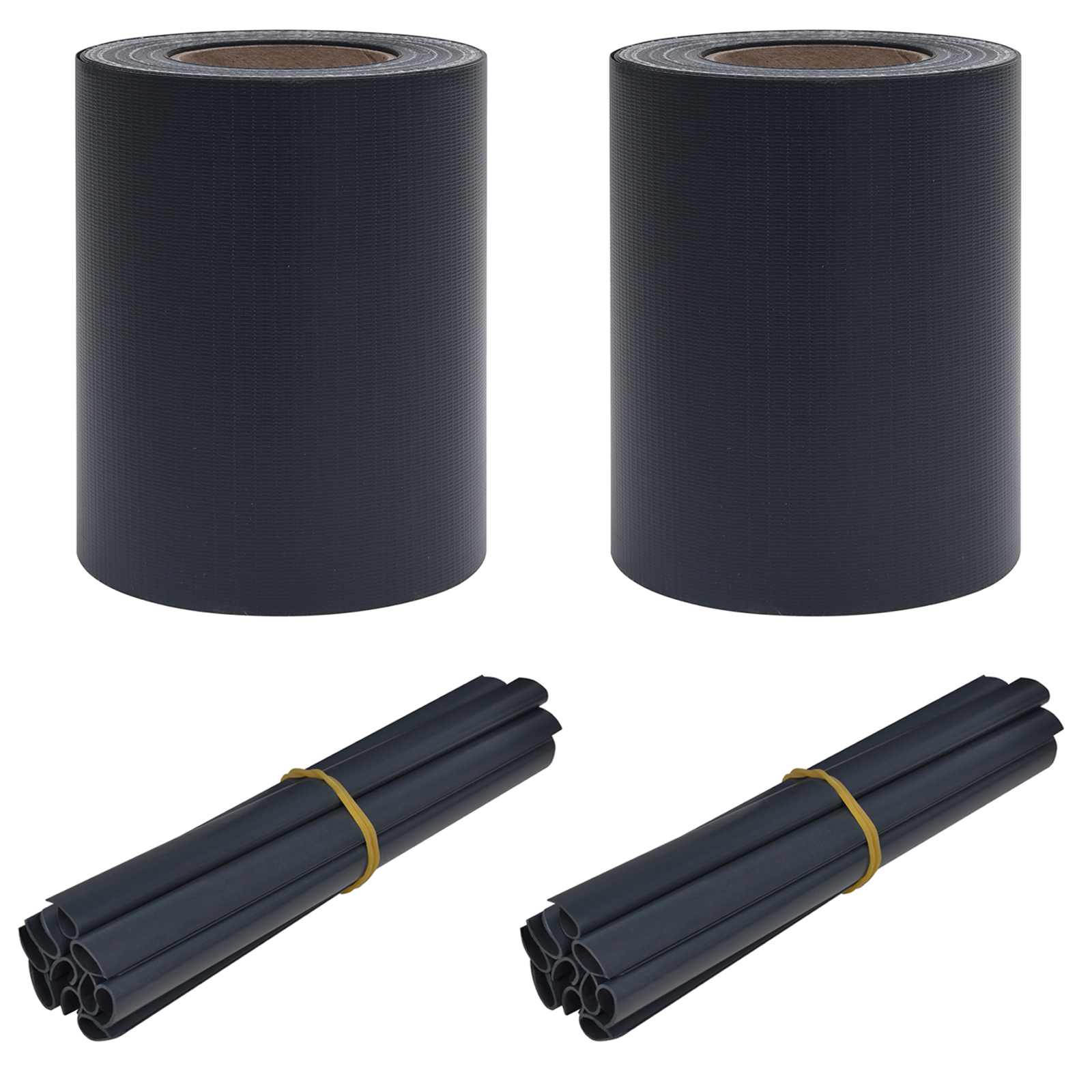 Sodo privatumo ekranai 2 pcs Tamsiai pilka 35 x 0.19 m PVC
