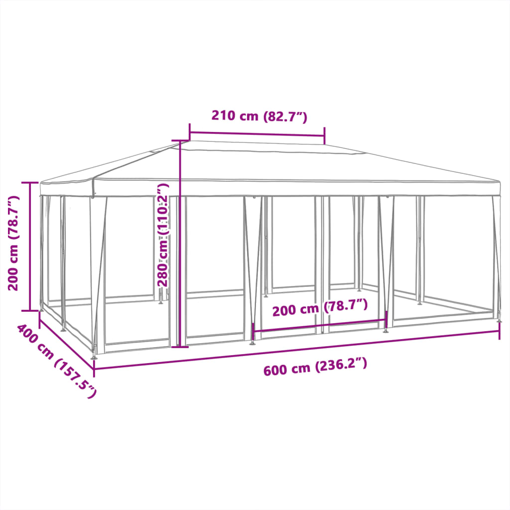 Event Tent JOULE, blue, 6x4m