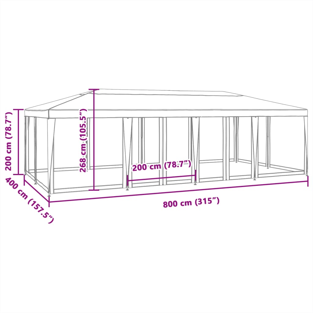 Event tent JOULE, white, 8x4m