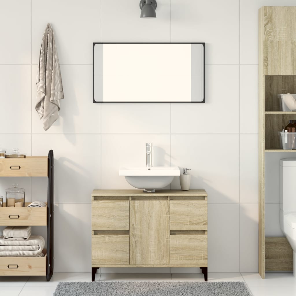 Oak washbasin cabinet, 80x33x60cm, treated wood