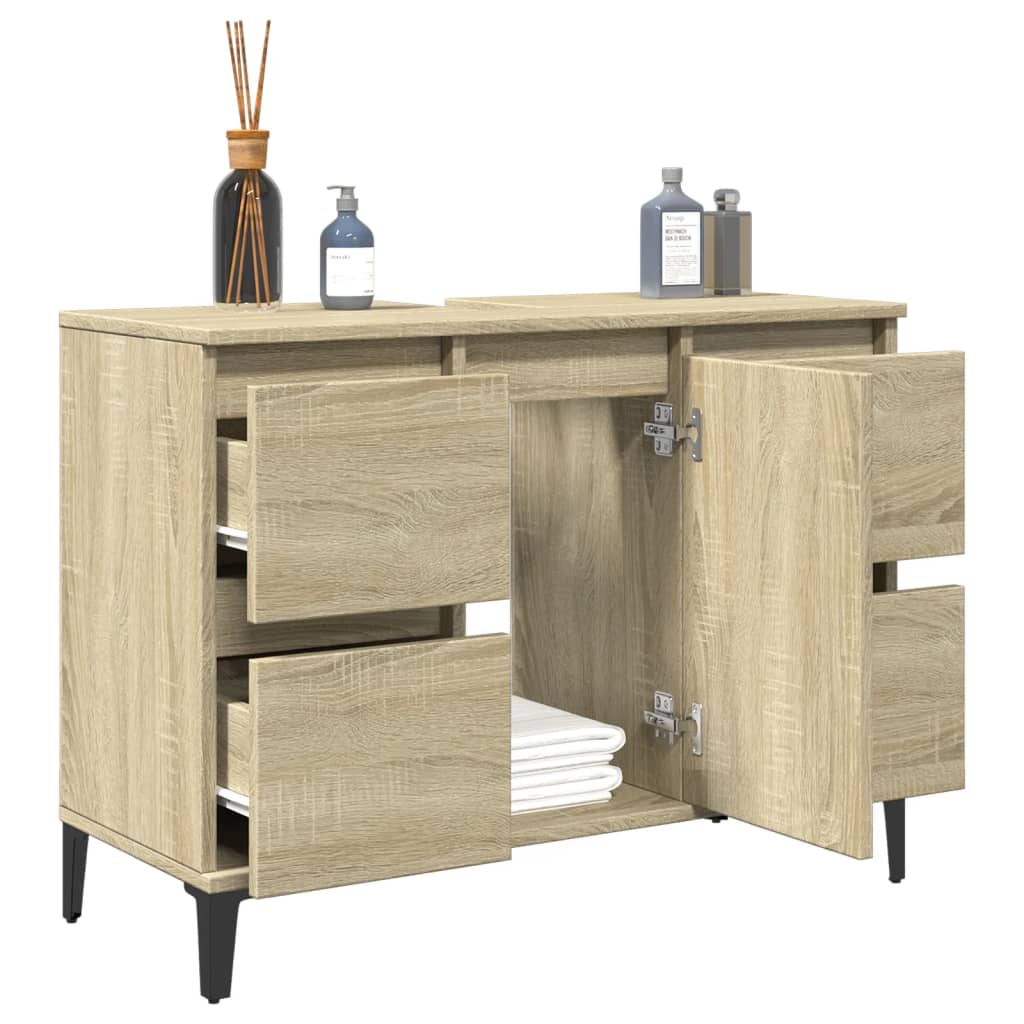 Oak washbasin cabinet, 80x33x60cm, treated wood