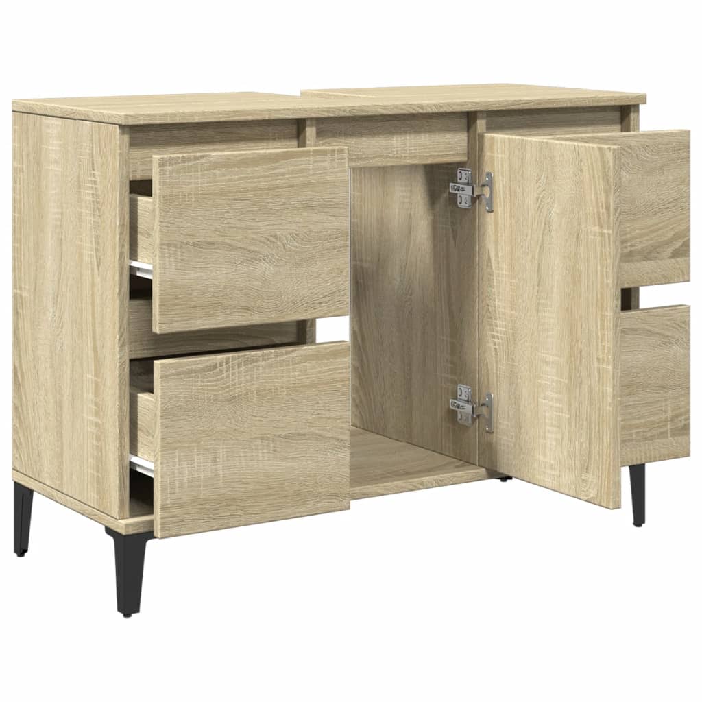 Oak washbasin cabinet, 80x33x60cm, treated wood