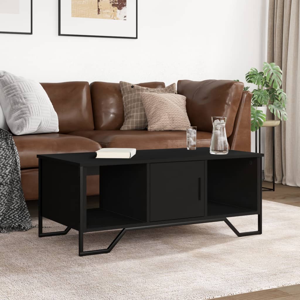 Coffee table, black, 100x51x40cm, engineered wood