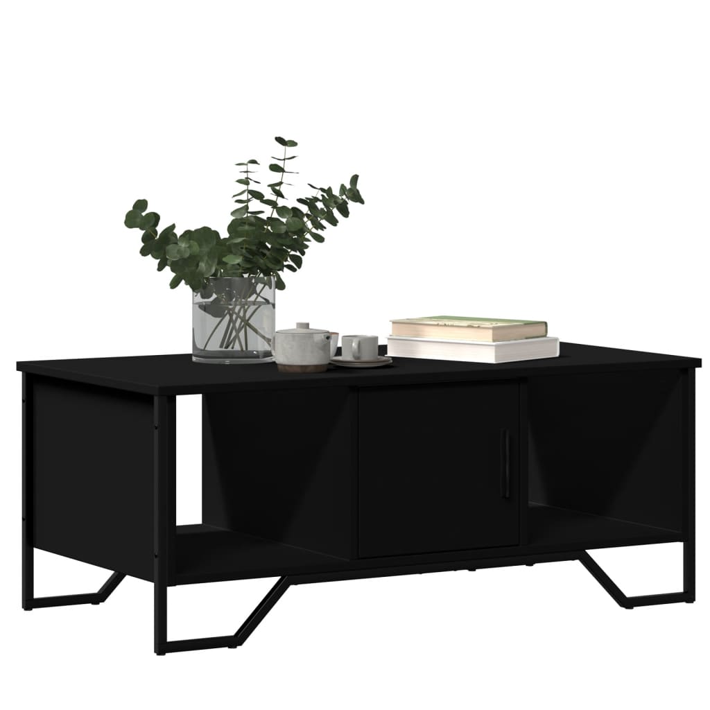 Coffee table, black, 100x51x40cm, engineered wood