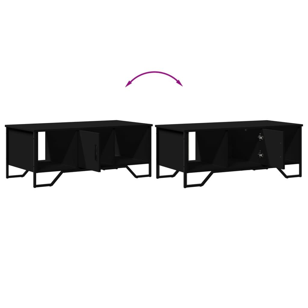Coffee table, black, 100x51x40cm, engineered wood