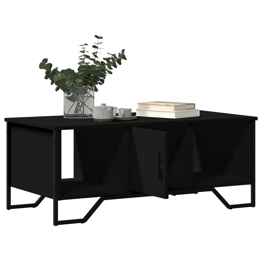 Coffee table, black, 100x51x40cm, engineered wood
