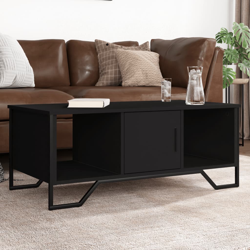 Coffee table, black, 100x51x40cm, engineered wood