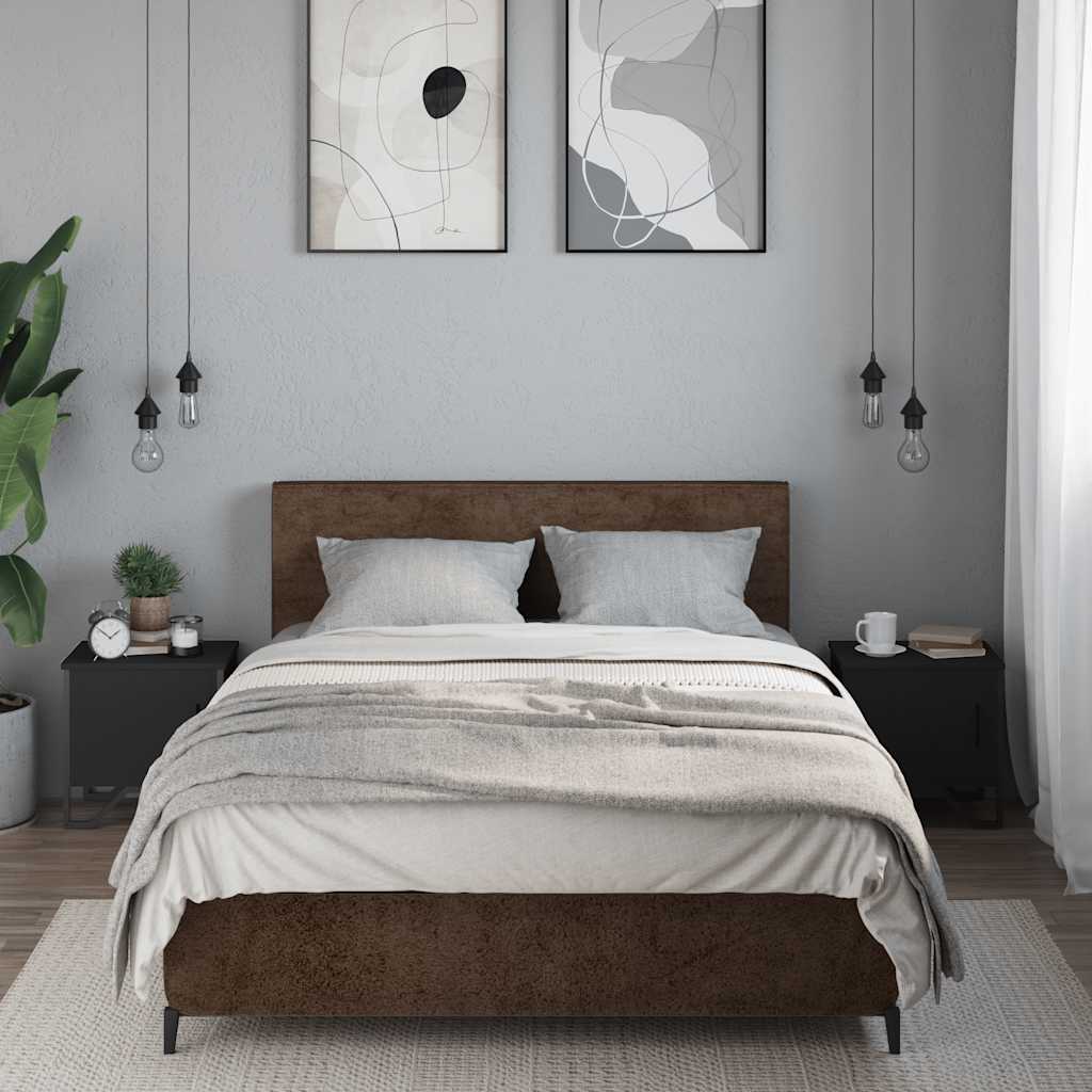 Bedside tables, 2 pcs., black, 40x30x40cm, particle board