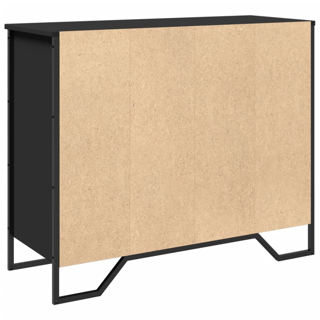 Sānu skapītis, melns, 91x35,5x74,5cm, apstrādāta koksne