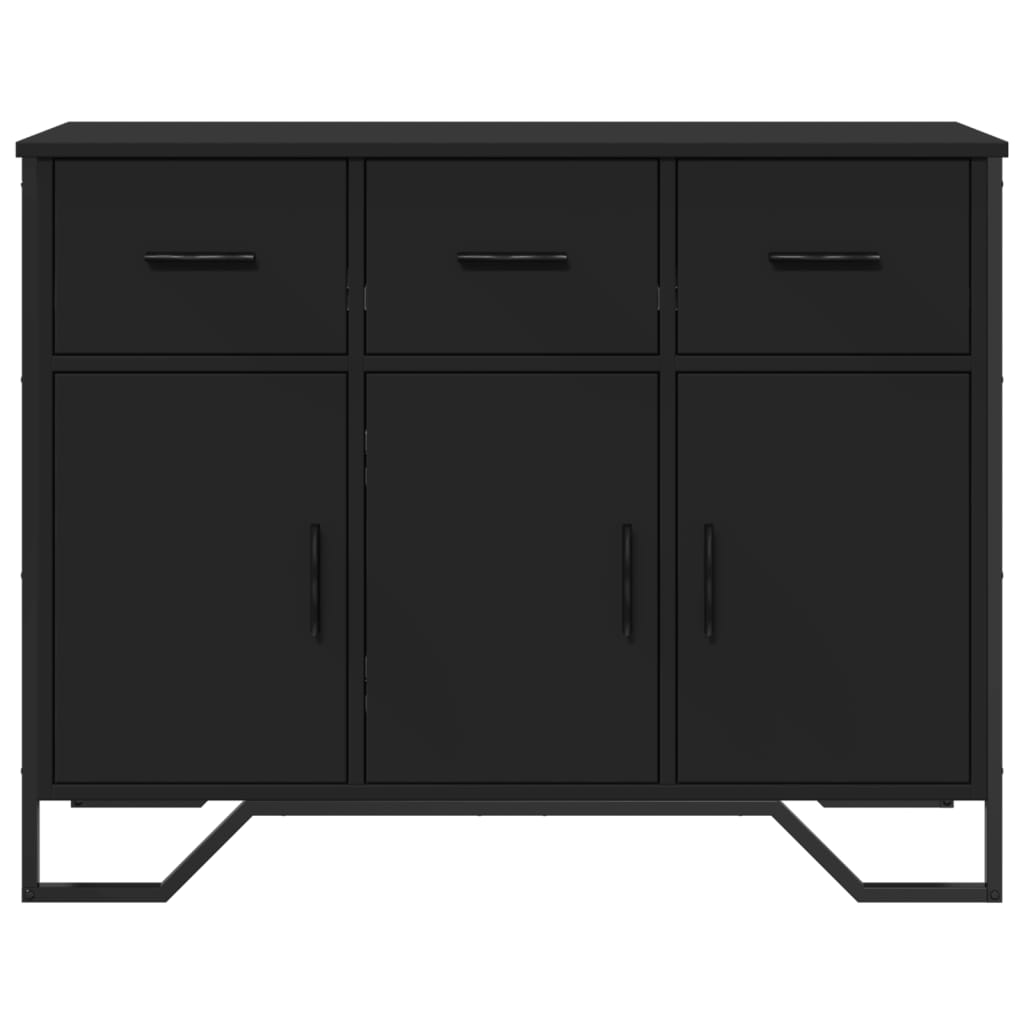 Sideboard, black, 97x32.5x74.5cm, engineered wood