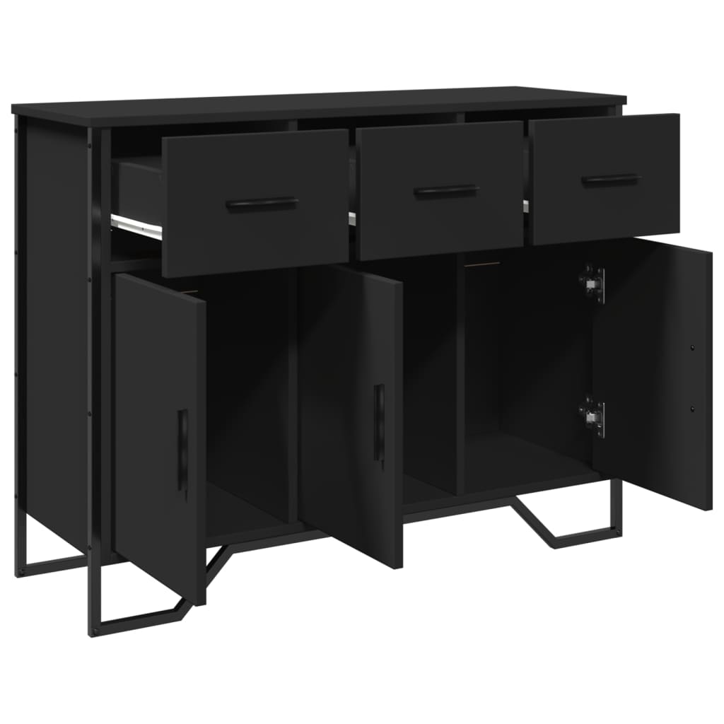 Sideboard, black, 97x32.5x74.5cm, engineered wood