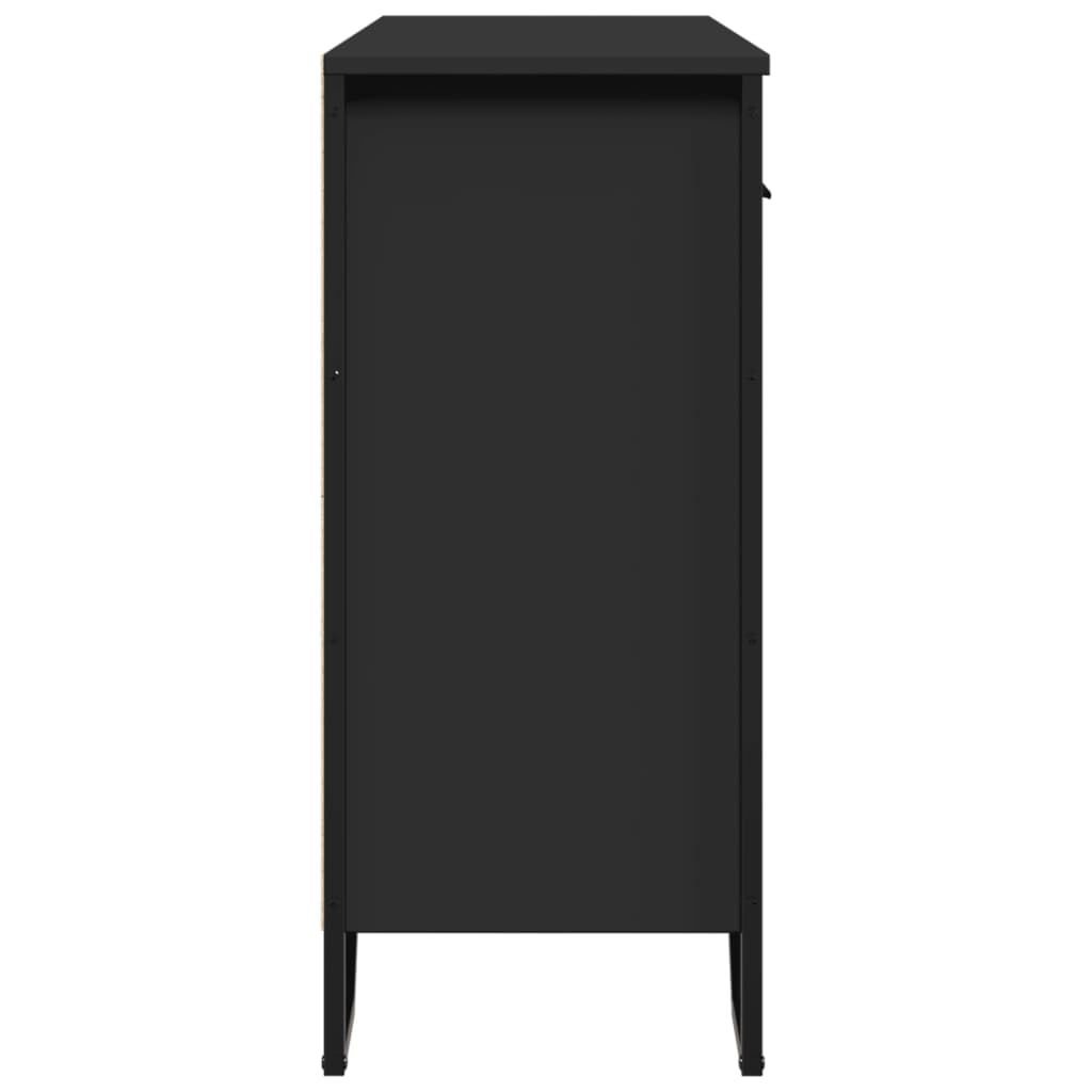 Sideboard, black, 97x32.5x74.5cm, engineered wood