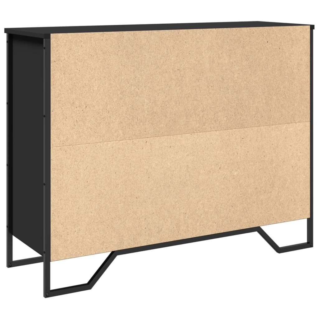 Sideboard, black, 97x32.5x74.5cm, engineered wood