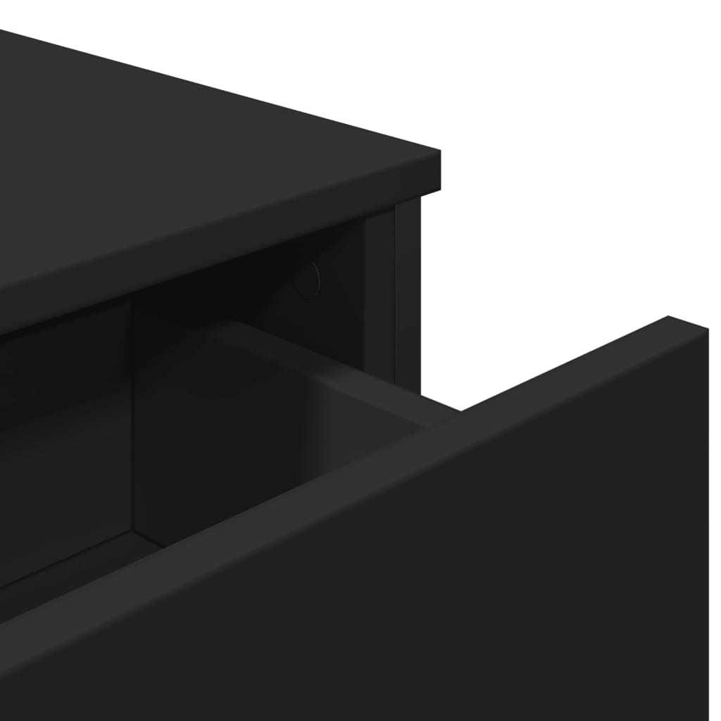 Sideboard, black, 97x32.5x74.5cm, engineered wood