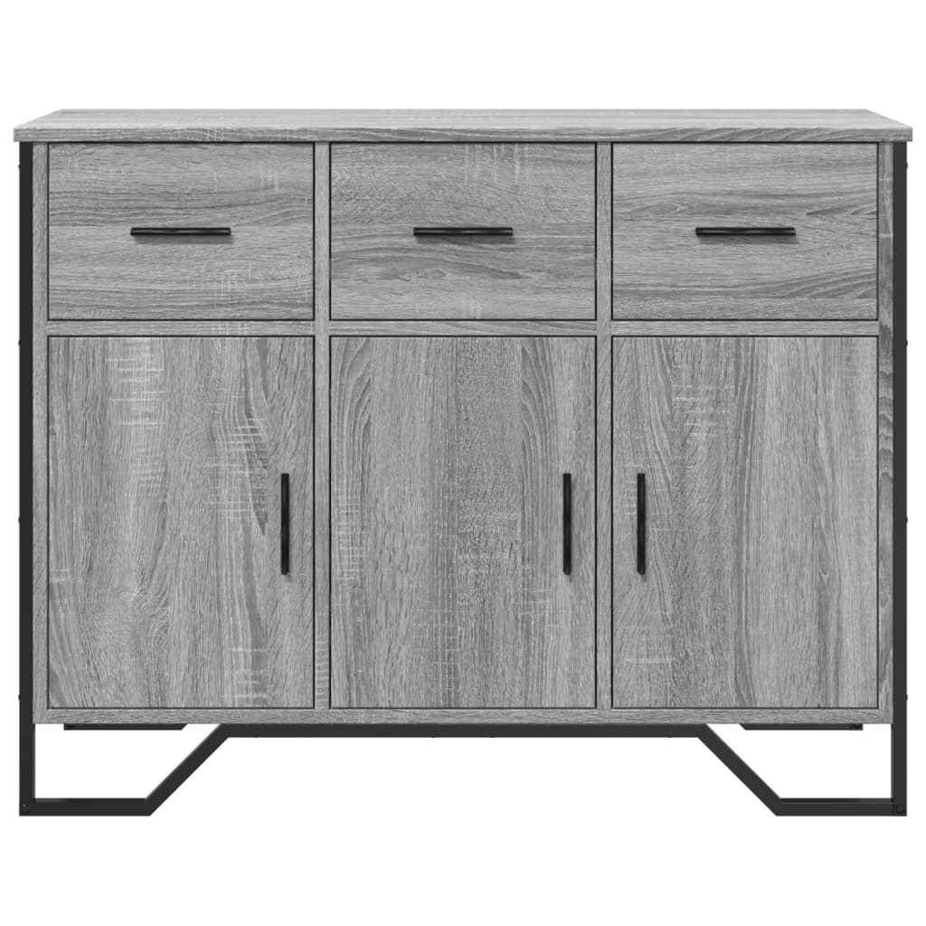 Sideboard, gray oak, 97x32.5x74.5cm, engineered wood