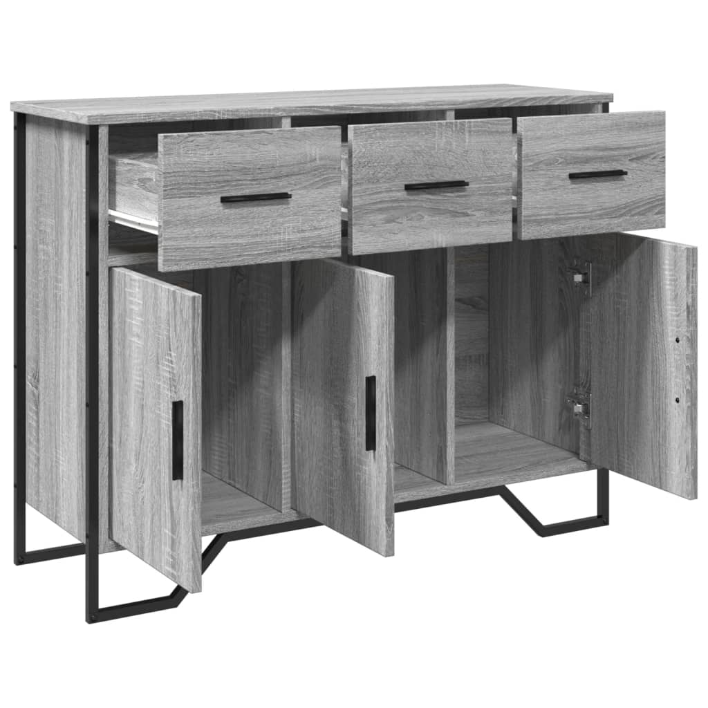 Sideboard, gray oak, 97x32.5x74.5cm, engineered wood