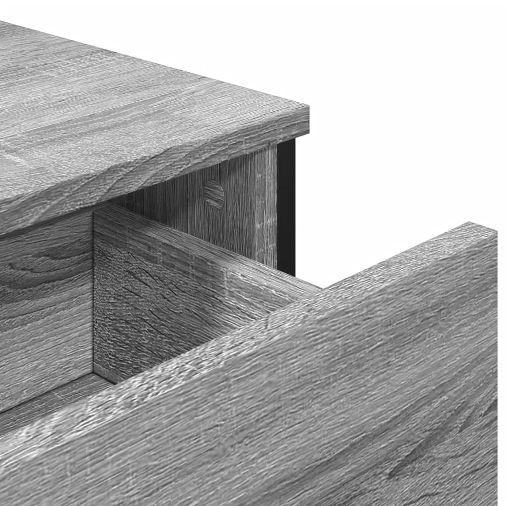 Sideboard, gray oak, 97x32.5x74.5cm, engineered wood