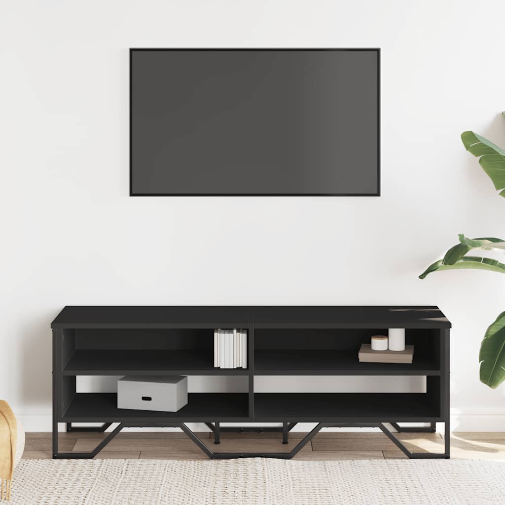 TV skapītis, melns, 122x34x41 cm, inženierijas koks