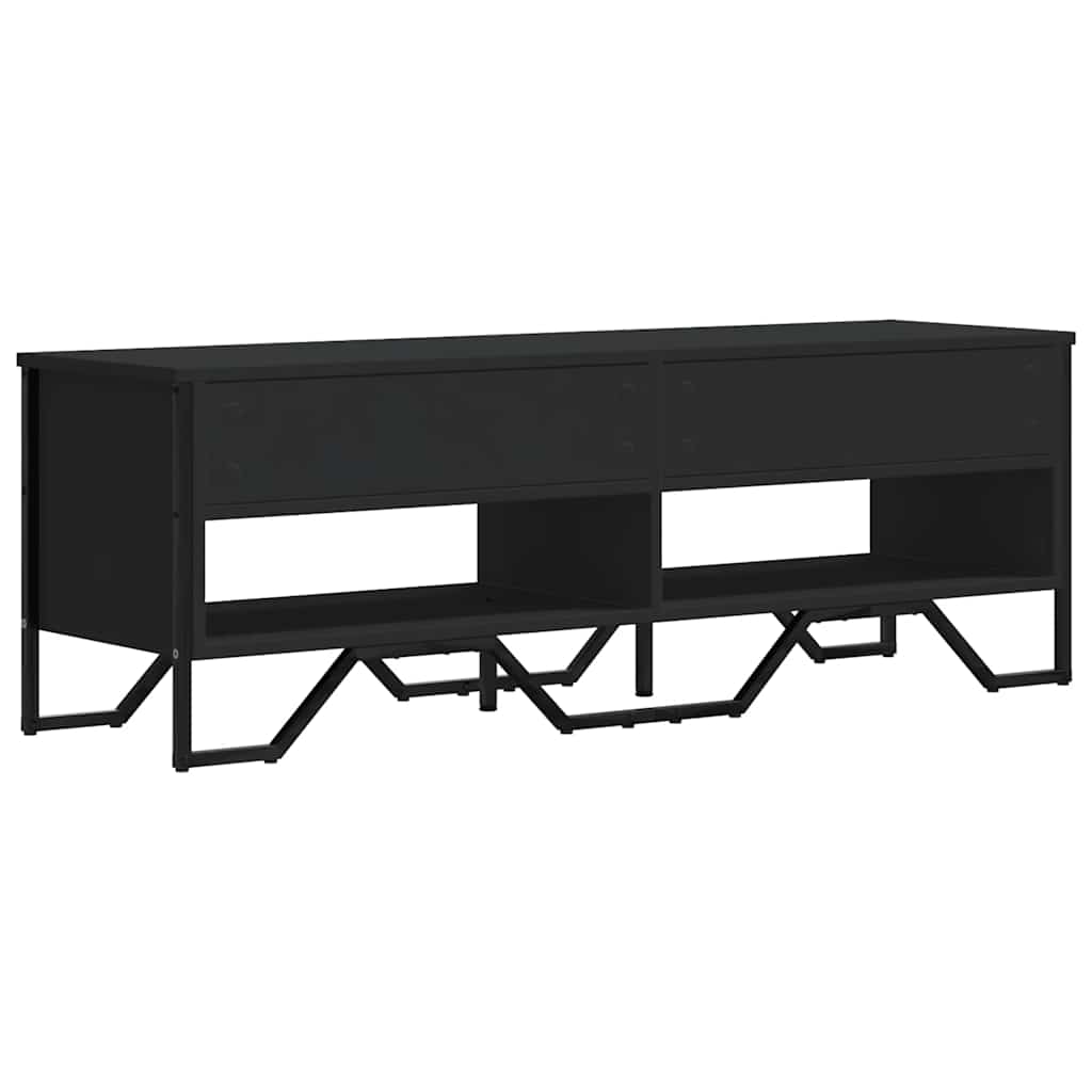 TV skapītis, melns, 122x34x41 cm, inženierijas koks