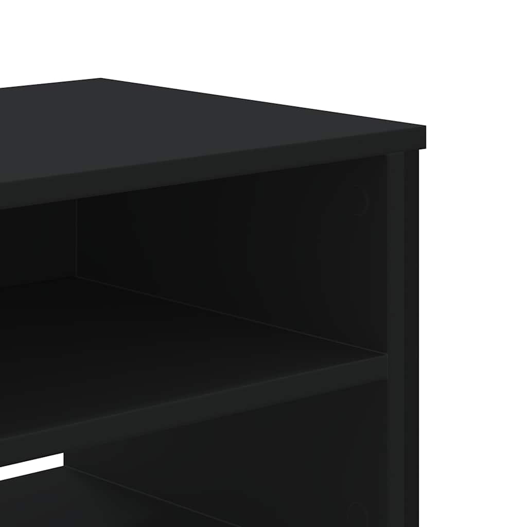 TV skapītis, melns, 122x34x41 cm, inženierijas koks
