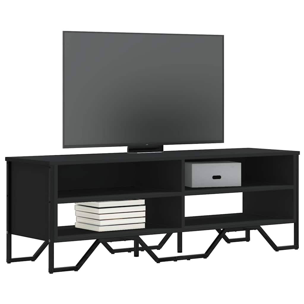 TV skapītis, melns, 122x34x41 cm, inženierijas koks