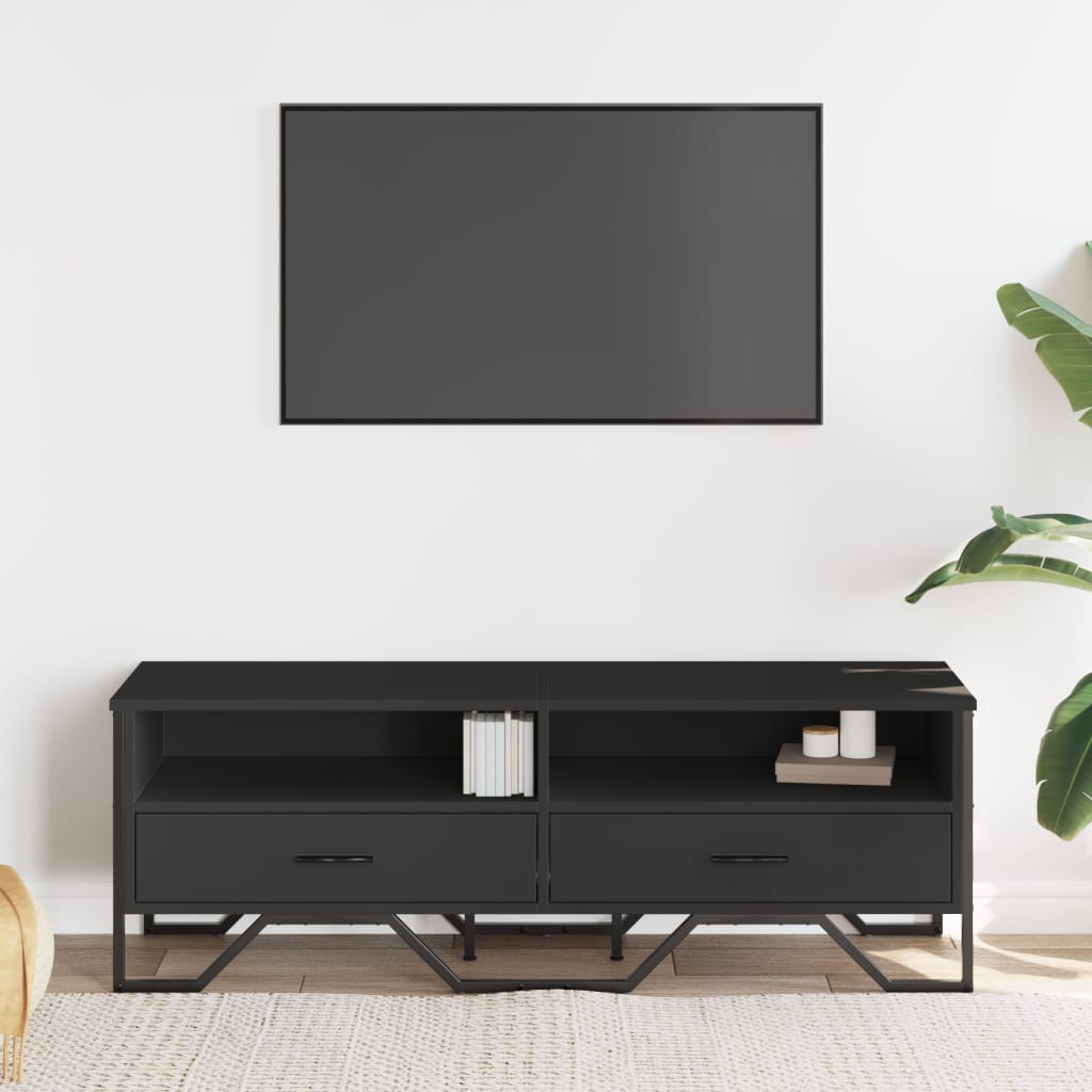 Televizoriaus spintelė, juoda, 122x34x41cm, apdirbta mediena