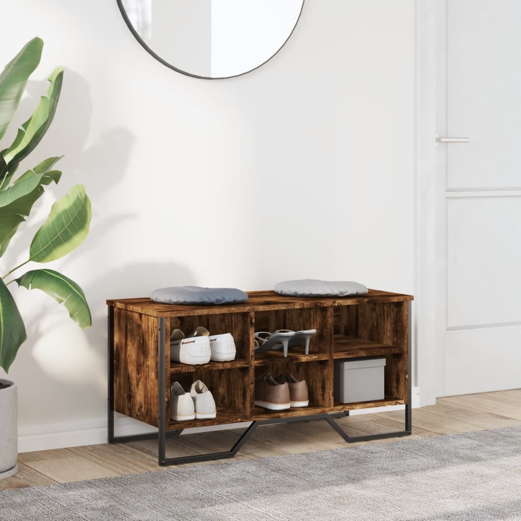 Shoe cabinet, smoky, 90x38x45.5cm, processed wood